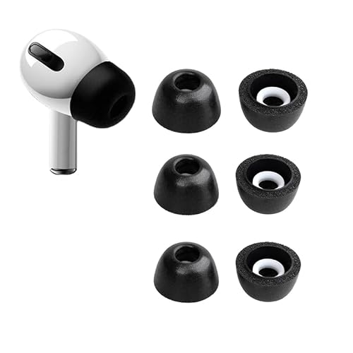 Keephifi [3 Paar] Memory Foam Tips für AirPods Pro Ohrstöpsel für AirPods Pro Ohrhörer mit hochdichtem Memory-Schaum, Geräuschunterdrückung, passen in das Ladeetui für AirPods Pro (S/M/L) von keephifi