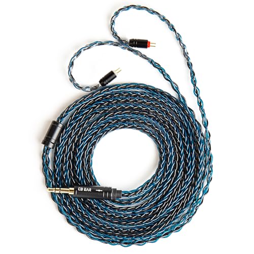 keephifi 2 Meter IEM Kabel Kopfhörerkabel KBEAR ST12 Plus 8-adriges 4N OFC versilbertes geflochtenes Kopfhörer-Verlängerungskabel 2PIN 3,5mm-Stecker für KZ ZST/EDX/ZS10/AS10(Schwarzblau,2PIN-S) von keephifi