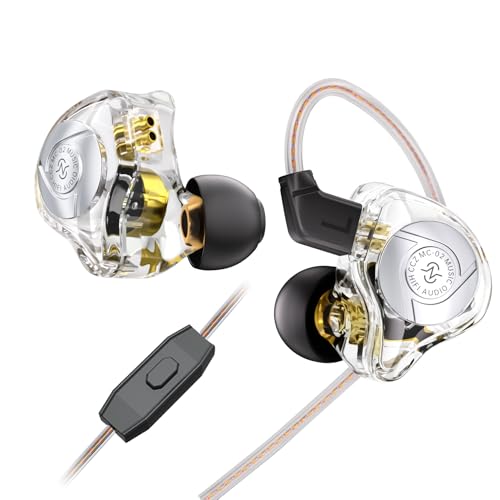keephifi CCZ MC02 Aura, kabelgebundene IEM-Kopfhörer mit Mikrofon im Ohr, Hochleistungs-PET-Membran für klaren Klang, ergonomisches Design für bequeme Passform, 3,5-mm-Kopfhörer für den täglichen von keephifi