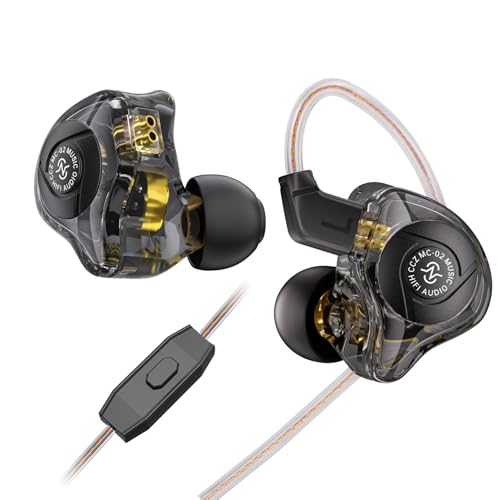 keephifi CCZ MC02 Aura, kabelgebundene In-Ear-Monitore mit Mikrofon, Ultra-Hochfrequenz-Auflösung für detaillierten Klang, leichter UV-härtender PC-Hohlraum für Portabilität, 3,5-mm-Kopfhörer für von keephifi