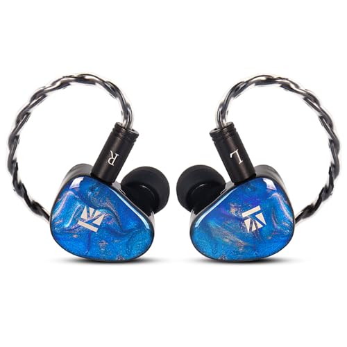 keephifi KBEAR KB02 IEM Kopfhörer In Ear Monitoring,10 mm Elastischer Knochenleitung In Ear Kopfhörer Kabel 6N OFC,3D-Gedruckter Harzhohlraum,Deep Bass Ohrhörer kabelgebunden für Musiker,Gaming von keephifi