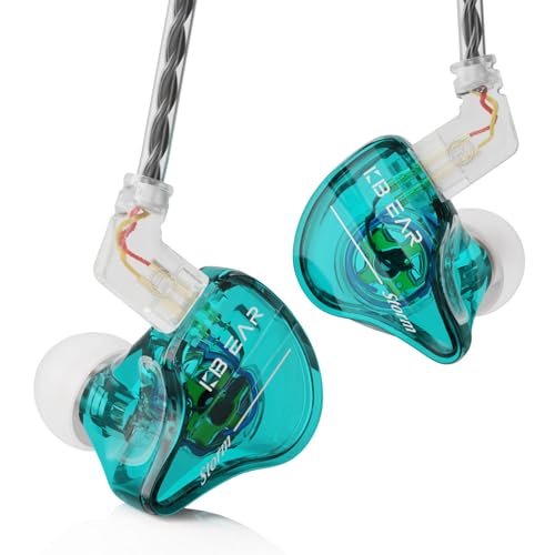 keephifi KBEAR Storm In Ear Monitor Kopfhörer für Sänger und Musiker, 10 mm starker magnetischer dynamischer Treiber, kabelgebundene Ohrhörer, IEM Kopfhörer, HiFi-IEMS(Grün,kein mikro) von keephifi