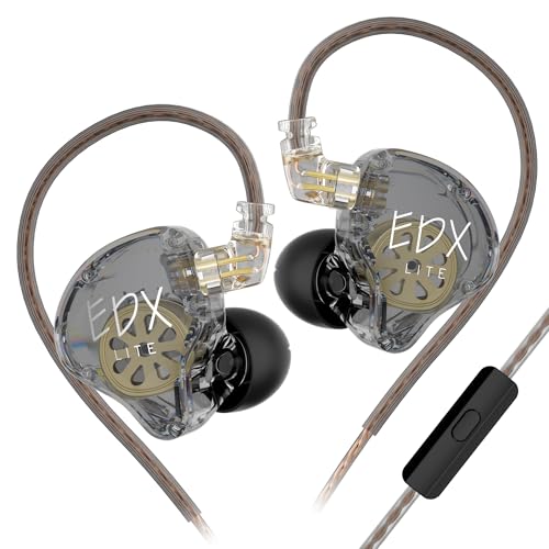 keephifi KZ EDX Lite KZ IEM Kopfhörer, kabelgebunden, Super Bass, KZ in Ear Monitor, KZ IM, In-Ear-Kopfhörer, abnehmbar, professionelles OFC-Kabel (mit Mikro) von keephifi