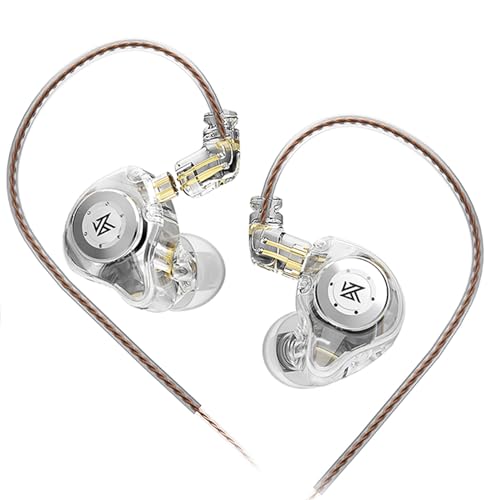 keephifi KZ EDX Pro In Ear Monitor Kopfhörer kabelgebunden KZ IEM Ohrhörer Dual DD HiFi Stereo Sound Bühne Ohrhörer Wired Gaming Earbuds für Musiker Sänger Audiophile (Weiß, Kein Mikro) von keephifi