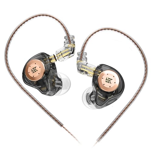 keephifi KZ EDX Pro KZ In Ear Monitoring, kabelgebunden, HiFi-Stereo-Kopfhörer KZ IEM kopfhörer, Dual DD IEM Kopfhörer mit abnehmbarem Kabel für Musiker, Audiophilen(schwarz,kein mikro) von keephifi