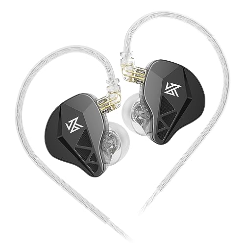 keephifi KZ EDXS IEM KZ In-Ear-Monitor-Kopfhörer, 10 mm dynamischer Treiber, HiFi-3D-Metall-Kopfhörer, KZ Wired Earbuds IEMS mit hochauflösendem Klang und abnehmbarem Kabel (kein Micro) von keephifi