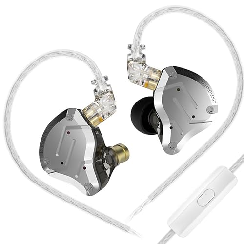 keephifi KZ ZS10 Pro KZ IEM KZ In Ear Monitor, 4BA +1DD KZ Kopfhörer Multi Driver in Ear Earphones, KZ IEM Kopfhörer, Ohrmonitor für Sänger Gitarristen Schlagzeuger (Schwarz mit mikro) von keephifi