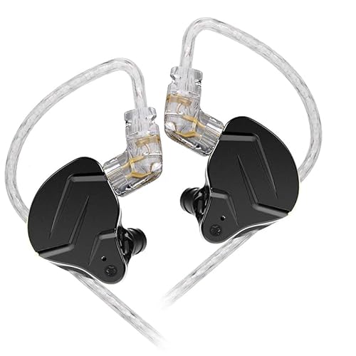 keephifi KZ ZSN Pro X In-Ear-Monitor 1BA + 1DD HiFi IEM Kopfhörer, Geräuschunterdrückung, Rich Bass Stereo-Kopfhörer, abnehmbares Kabel für Audiophilen (schwarz, kein Mikrofon) von keephifi