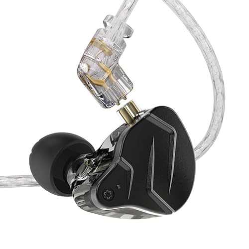 keephifi KZ ZSN Pro X In-Ear-Monitor 1BA + 1DD HiFi IEM Kopfhörer, Geräuschunterdrückung, Rich Bass Stereo-Kopfhörer, abnehmbares Kabel für Audiophilen (schwarz, kein Mikrofon) von keephifi