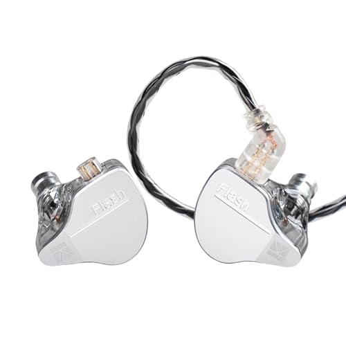 keephifi Kbear IEM Flash 1BA+1DD Kopfhörer HiFi in Ear Monitor, In-Ear Monitor mit CNC-Deckel, dynamischer Treiber 10 mm, abnehmbares Kabel (Grau, kein Mikro) von keephifi