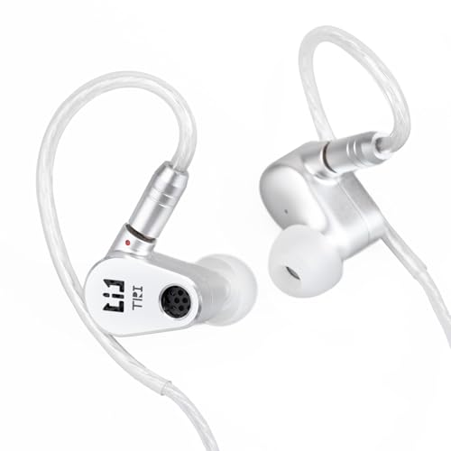 keephifi TRI Draco In-Ear Monitor Headphones IEM, Aluminum Alloy Wired CNC Earbuds, Silver Plated OFC Wired Headphones with 4-Core OFC Equipped with Three Earbuds with Different Frequencies von keephifi
