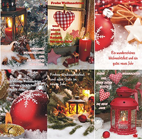 Weihnachtskarten 100 Stück mit Weihnachtsmotiven Glückwunschkarten Weihnachten 22-3110 von keine Angabe