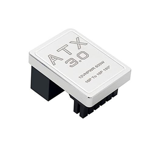 kekaa PCIE5.0 Grafikkarte ATX3.0 Netzteil 12VHPWR 12+4 16P 600W Stecker auf Buchse 180 Grad Adapter Stecker Silber von kekaa