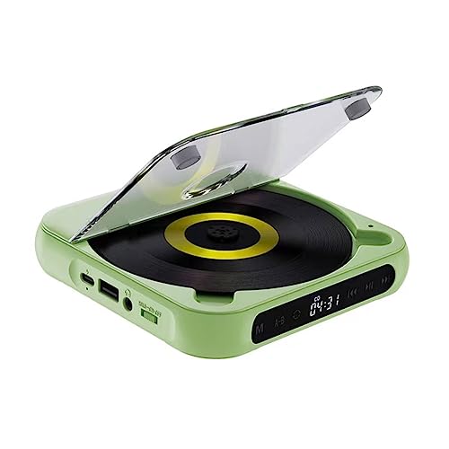 kekaa Tragbarer CD-Player, Bluetooth-Lautsprecher, LED-Bildschirm, Stereo-Player, Wandmontierbarer CD-Musikplayer mit UKW-Radio – Grün kekaa Tragbarer CD-Player, Bluetooth-Lautsprecher, LED-Bildschirm, Stereo-Player, Wandmontierbarer CD-Musikplayer mit UKW-Radio – Grün von kekaa
