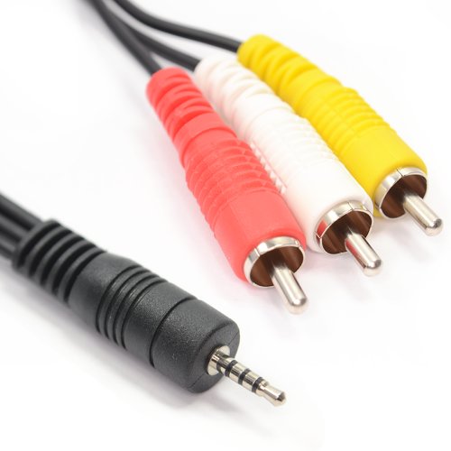 2,5 mm Klinkenstecker Zum 3 Chinch Cinch 4 Polig AV Out/TV Cable/Lead 1,5 m [1.5 Meter/1,5m] von kenable