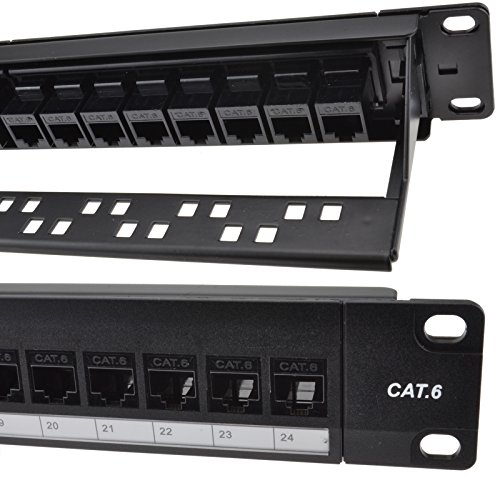 24 Port RJ45 CAT6 Gigabit Ethernet Pass Durch Kupplung 19 inch Patchkabel Panel [Cat6] von kenable