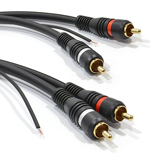 2X Chinch Abgeschirmtes Cinch Audio Kabel Oxygen Free Kupfer & Tag Draht 3 m [3 Meter/3m] von kenable