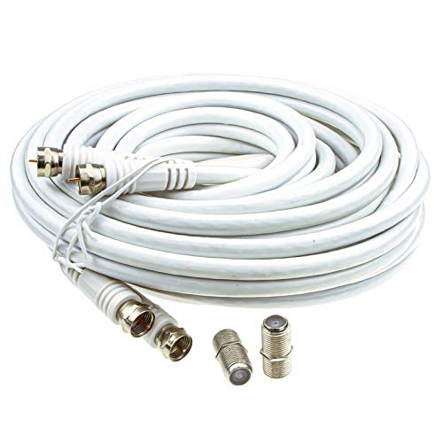 kenable 2x SAT Angespritztem F Stecker Stecker Zum Buchse RG6 Verlängerung Kabel 10 m Weiß [10 Meter/10m] von kenable