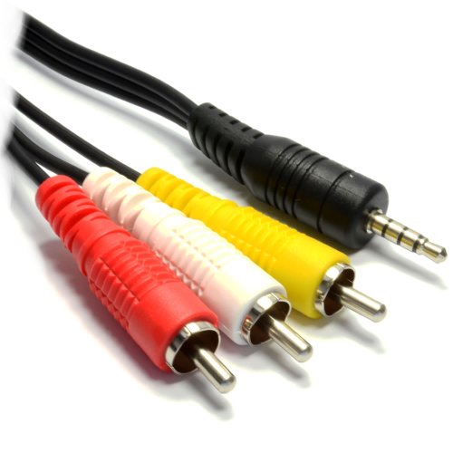 3,5 mm 4 Polig Klinkenstecker Stecker Zum 3 x Chinch Cinch Composite & Audio Kabel 1 m [1 Meter/1m] von kenable