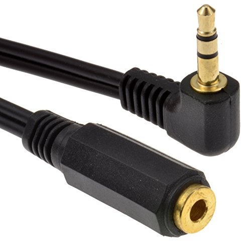 3,5 mm Rechts Abgewinkelt Stereo Klinkenstecker Zum Buchse Kopfhörer Verlängerung Kabel 0,5 m [0.5 Meter/0,5m] von kenable
