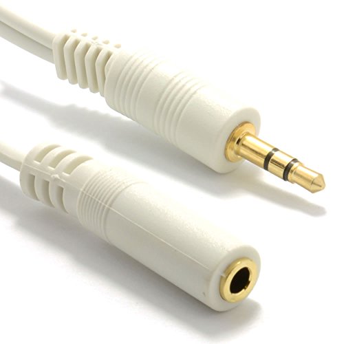 3,5 mm Stereo Klinkenstecker Zum Buchse Kopfhörer Verlängerung Vergoldeten Kabel 15 m Weiß [15 Meter] von kenable