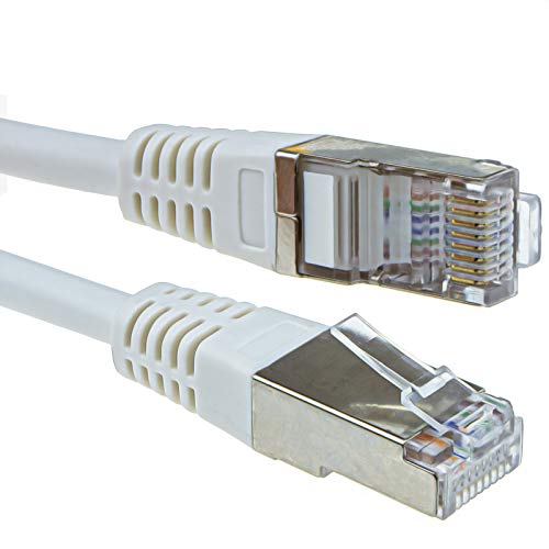 Abgeschirmtes FTP Netzwerk Ethernet RJ45 Cat5E-CCA Patchkabel 26AWG Kabel 15 m Weiß [15 Meter/15m] von kenable