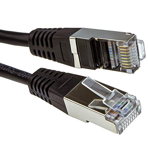 Abgeschirmtes FTP Netzwerk Ethernet RJ45 Cat5E-CCA Patchkabel 26AWG Kabel 5 m Schwarz [5 Meter/5m] von kenable