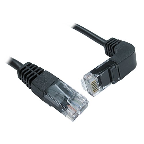 CAT5e Kupfer RJ45 Gerade Zum Rechts Abgewinkelt Stecker Down Ethernet Netzwerk Kabel 0,5 m [0.5 Meter/0,5m] von kenable
