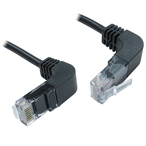 CAT5e Kupfer RJ45 Rechts Abgewinkelt Zum Rechts Abgewinkelt Stecker Ethernet Netzwerk Kabel 1 m [1 Meter/1m] von kenable