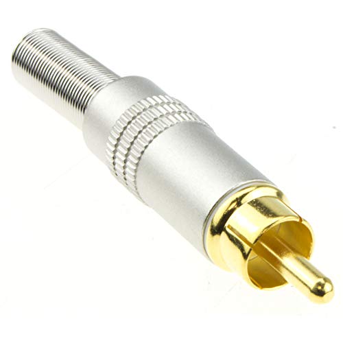 Chinch Cinch Löten Stecker Vergoldeten All-Metal Kontakte Für Audio Kabel Weiß von kenable