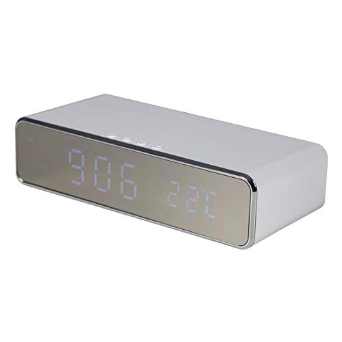 Digital Alarm Uhr Mit 10W schnell Mobiltelefone Telefon Wireless WLAN Ladekabel Platte Weiß [Fast Charge (10W)] von kenable