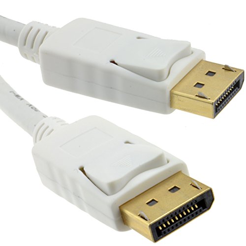 DisplayPort v1.2 4K Kompatibel Männlich Sicherungslasche Stecker Kabel 1 m Weiß [1 Meter/1m] von kenable