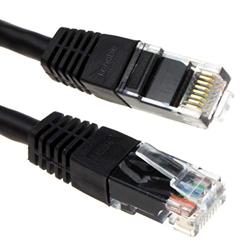 Ethernet Netzwerk Kabel CAT6 Gigabit RJ45 Kupfer Internet Patchkabel Anschlusskabel Schwarz 1 m [1 Meter/1m] von kenable