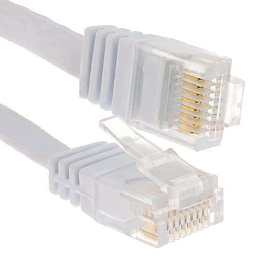 Flach CAT6 Ethernet LAN Patchkabel Kabel Verluste Profil Gigabit RJ45 0,3 m Weiß [0.3 Meter/0,3m] von kenable