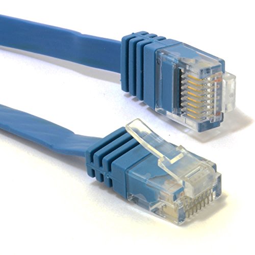 Flach CAT6 Ethernet LAN Patchkabel Kabel Verluste Profil Gigabit RJ45 15 m Blau [15 Meter/15m] von kenable