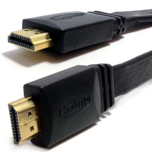 Flach HDMI Hoch Geschwindigkeit Kabel Für LED/LCD TV Verluste Profil Anschlusskabel Vergoldeten 10 m Schwarz [10 Meter/10m] von kenable