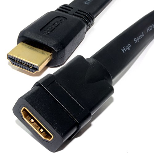 Flach HDMI Hoch Geschwindigkeit Verlängerung Kabel Männlich Stecker Zum Weiblich Buchse 3 m [3 Meter/3m] von kenable