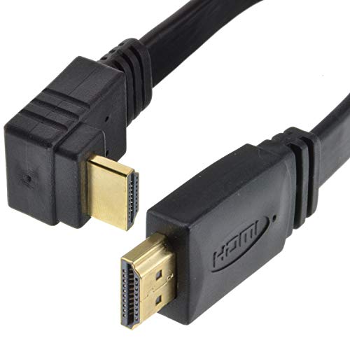 Flach HDMI Rechts Abgewinkelt Anschlusskabel Hoch Geschwindigkeit Verluste Profil Kabel HD TV 1080p Vergoldeten 2 m [2 Meter/2m] von kenable