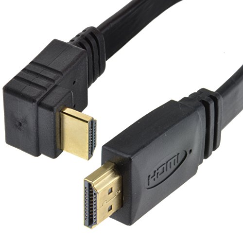 Flach HDMI Rechts Abgewinkelt Anschlusskabel Hoch Geschwindigkeit Verluste Profil Kabel HD TV 1080p Vergoldeten 3 m [3 Meter/3m] von kenable