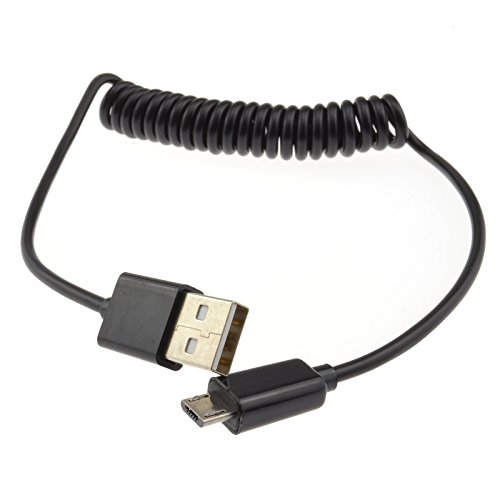 Gespult Abgeschirmtes Mikro B Daten und Ladekabel Kabel USB 2,0 Schwarz 1 m [1 Meter/1m] von kenable