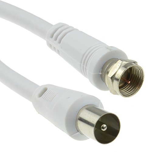 Koaxialkabel F Stecker Anschluss Männlich Stecker Zum RF Antenne Männlich Stecker RG59 Kabel 1 m Weiß [1 Meter/1m] von kenable