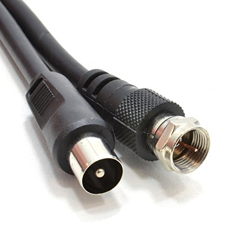 Koaxialkabel SAT Zum TV Antenne Kabel F Stecker Stecker Zum RF Fly Anschlusskabel RG59 1 m Schwarz [1 Meter/1m] von kenable