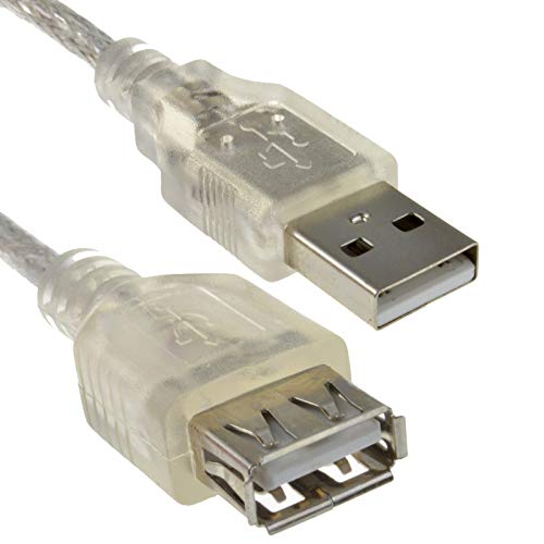 kenable Lichtdurchlässig USB 2,0 Verlängerung Kabel A Zum A Weiblich Anschlusskabel 24AWG Ferrit 3 m [3 Meter/3m] von kenable