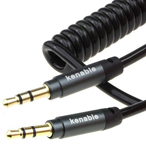 Profi 22AWG Gespult 3,5 mm Stereo Klinkenstecker Kabel AUX Kopfhörer Anschlusskabel 2 m Vergoldeten [2 Meter/2m] von kenable