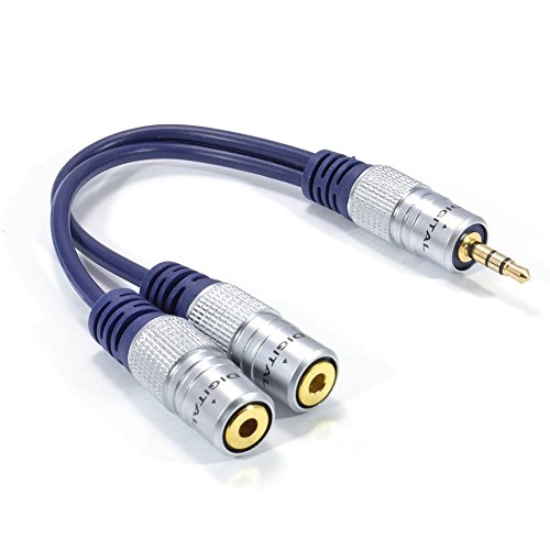 Profi Audio Metall 3,5 mm Klinkenstecker Stereo Kopfhörer Kabelverteiler Y-Adapter Kabel Vergoldeten 15 cm von kenable
