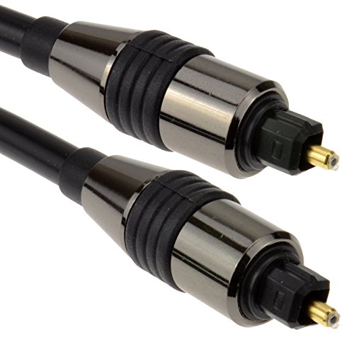 Profi Chrom TOS link Toslinkkabel Optisches Digital Audio Kabel 6 mm Anschlusskabel 2 m [2 Meter/2m] von kenable