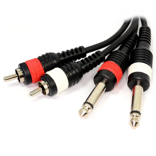 kenable Pulse 2 x 6,35 mm Mono Stecker Zum Cinch Stecker OFC Kabel 1,5 m [1.5 Meter/1,5m] von kenable