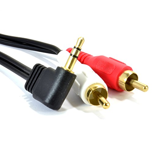 Rechts Abgewinkelt 3,5 mm Stereo Klinkenstecker Zum 2 Chinch Cinch Stecker Kabel Vergoldeten 5 m [5 Meter/5m] von kenable