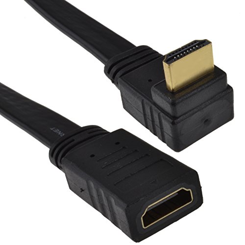 Rechts Abgewinkelt 90 Flach HDMI Verlängerung Kabel Stecker Zum Weiblich Buchse 0,2 m 20 cm [0.2 Meter/90 Degree] von kenable