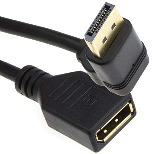 kenable Rechts Abgewinkelt DisplayPort v1.2 Stecker Zum Buchse Monitore Verlängerung Kabel 4K 0,2 m 20 cm [0.2 Meter/0,2m] von kenable